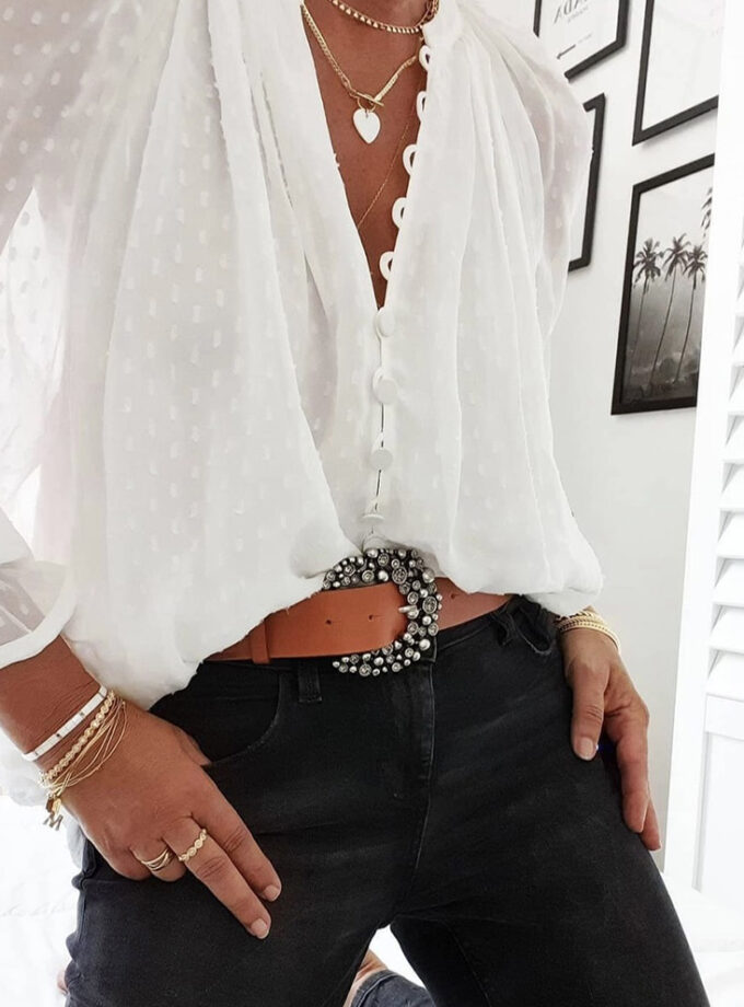 Sophia. Cinturón con hebilla de cristales.