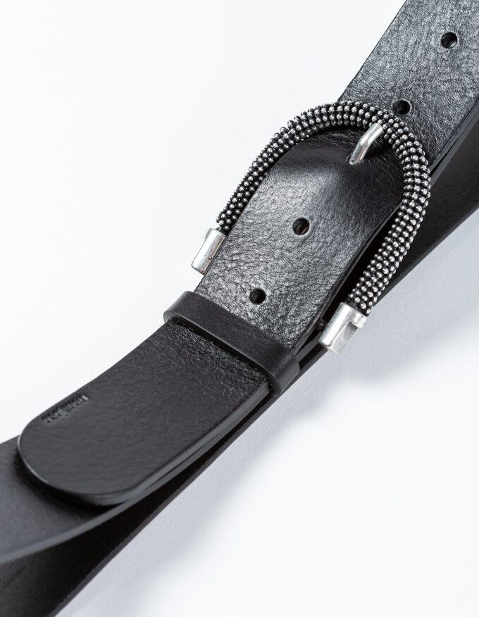 Cinturón Janet Silver. Hebilla media luna.