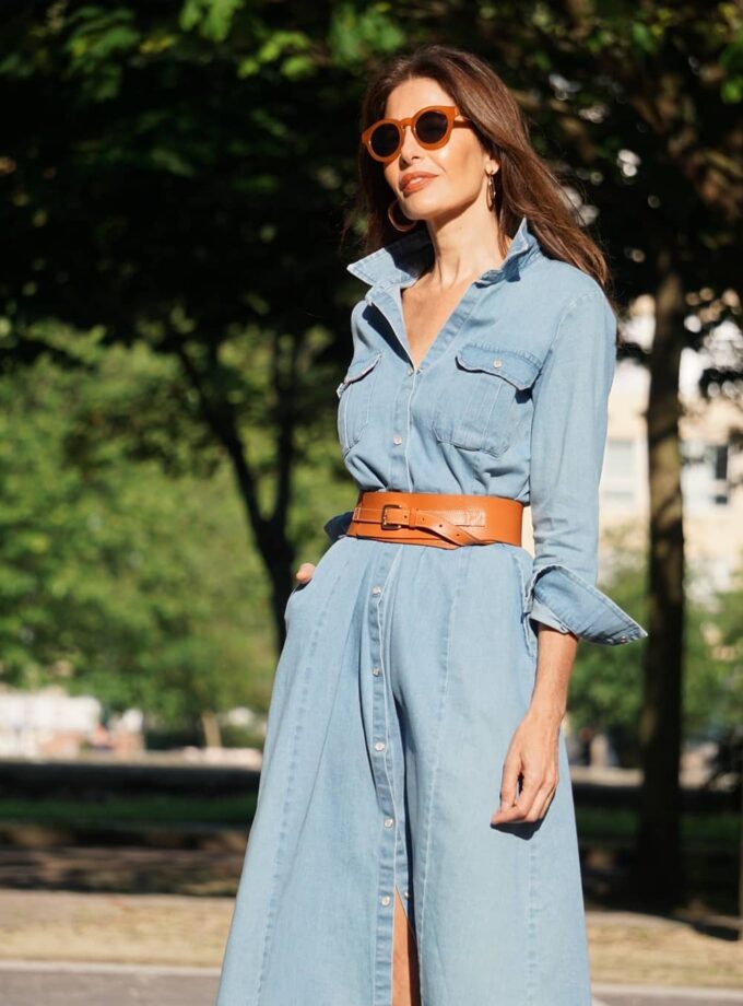 Cinturón ancho de piel Cloe. Tipo Fajín