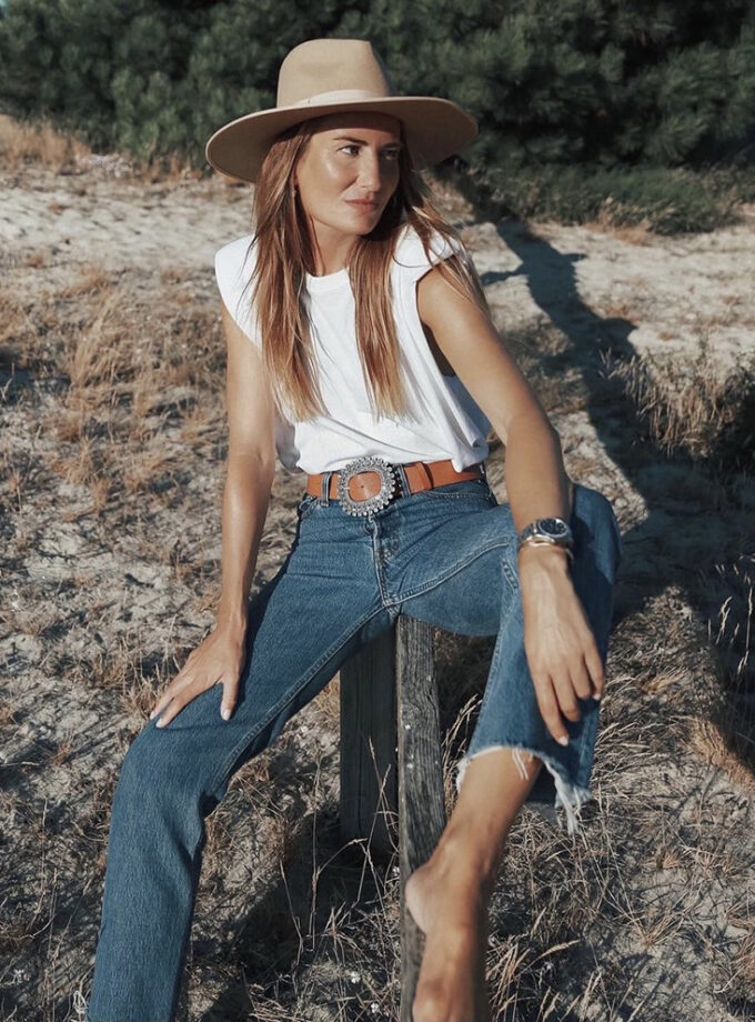 Cinturón de piel con cristales Lighting y hebilla ovalada