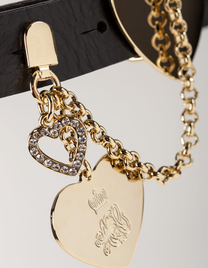 Cinturón joya dorado, Twin Heart. Hebilla en forma de corazón
