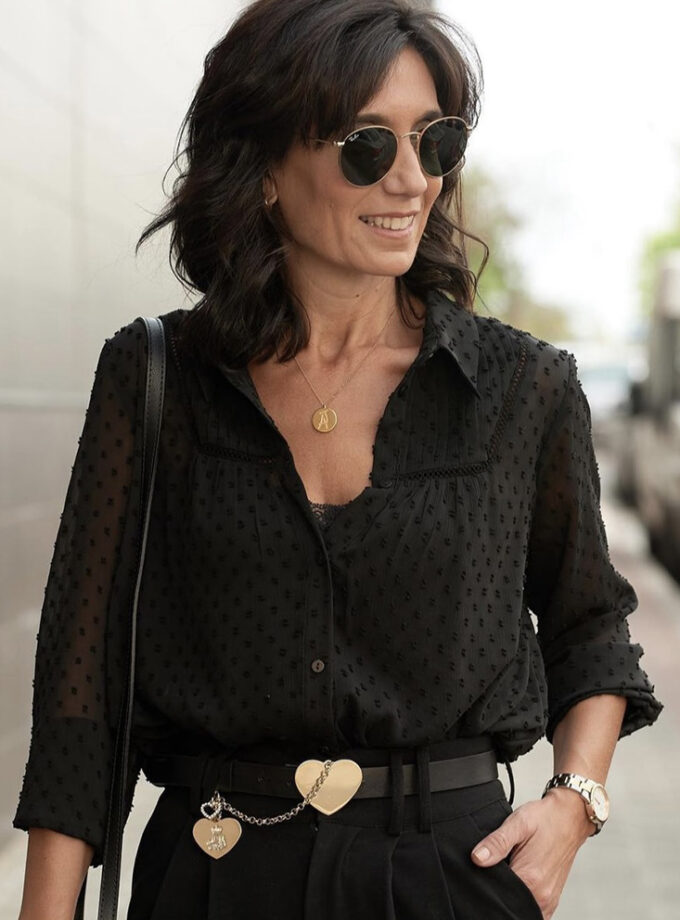 Cinturón joya dorado, Twin Heart. Hebilla en forma de corazón