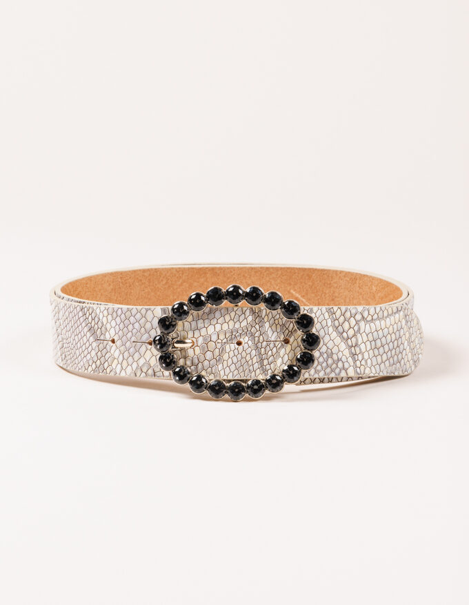 Cinturón Bubble Fumé. Hebilla con cristales color fumé.