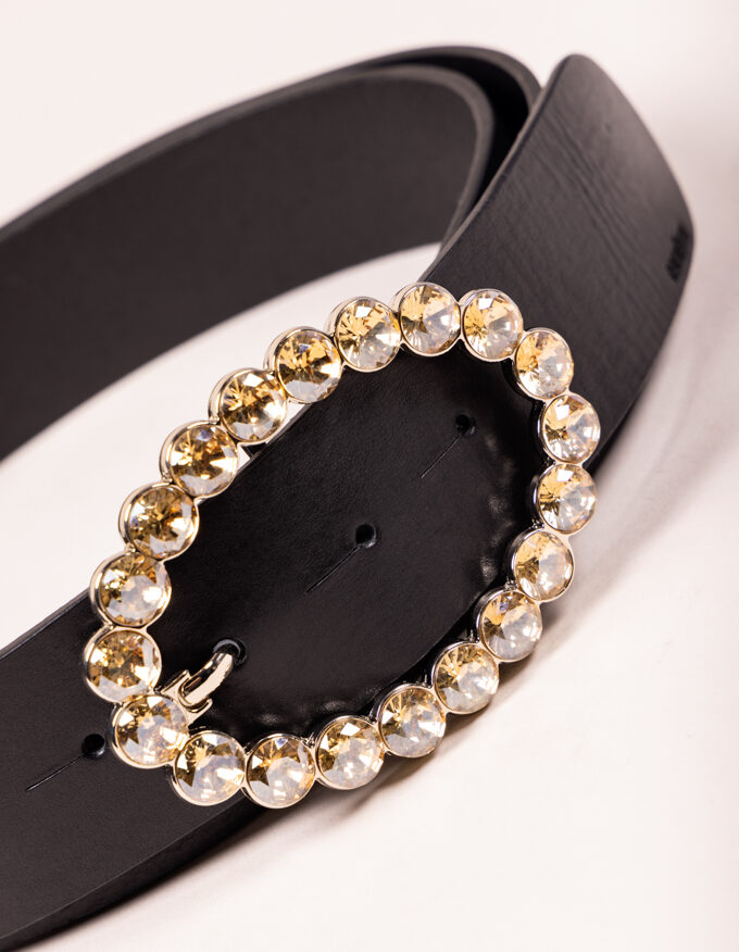 Cinturón Bubble Doré. Hebilla con cristales dorados.