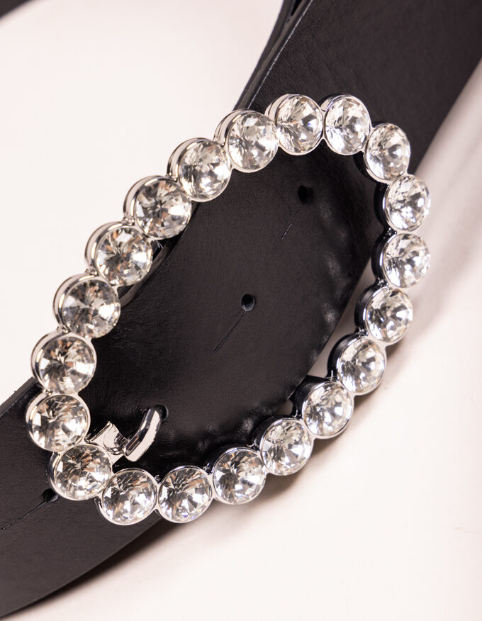 Cinturón Bubble Crystal. Hebilla joya con cristales.