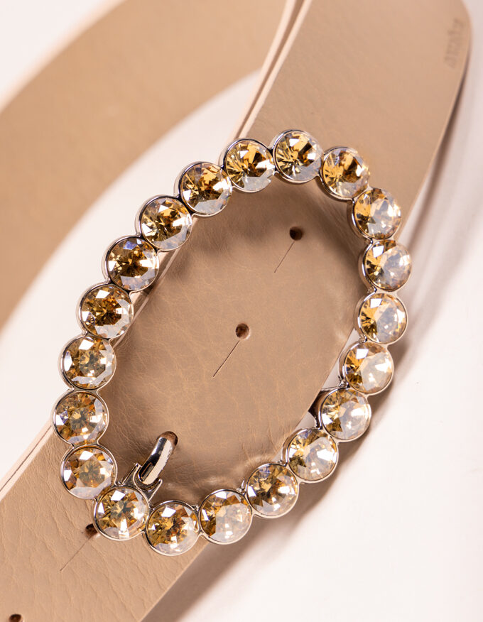 Cinturón Bubble Doré. Hebilla con cristales dorados.