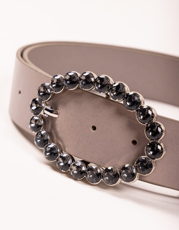 Cinturón Bubble Fumé. Hebilla con cristales color fumé.