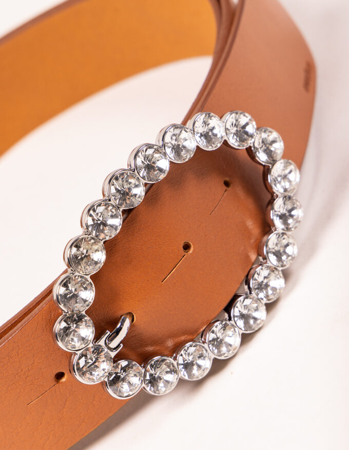 Cinturón Bubble Crystal. Hebilla joya con cristales.