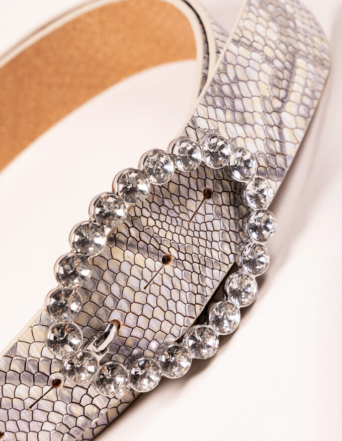 Cinturón Bubble Crystal. Hebilla joya con cristales.