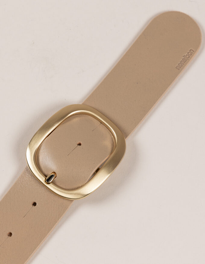 Cinturón Nina Pack. Dos correas con hebilla dorada satinada.