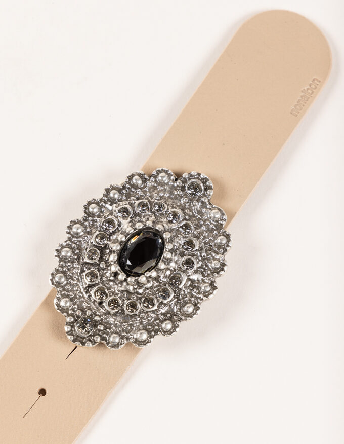 Cinturón Antik Fumé Pack. Hebilla plata con cristales color fumé.