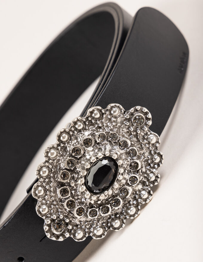 Cinturón Antik Fumé Pack. Hebilla plata con cristales color fumé.