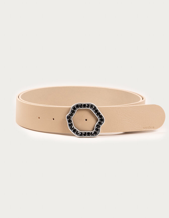 Cinturón Scarlett Plata. Hebilla plateada con cristales negros.