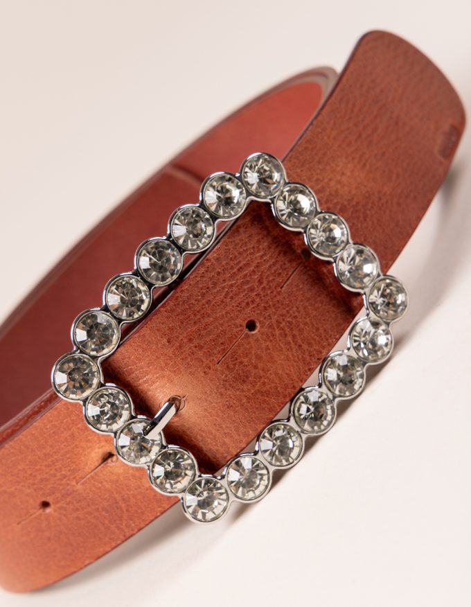 Cinturón Inona Crystal. Hebilla joya con cristales.