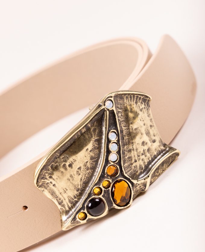 Cinturón Luxor Oro. Hebilla dorada original y elegante.