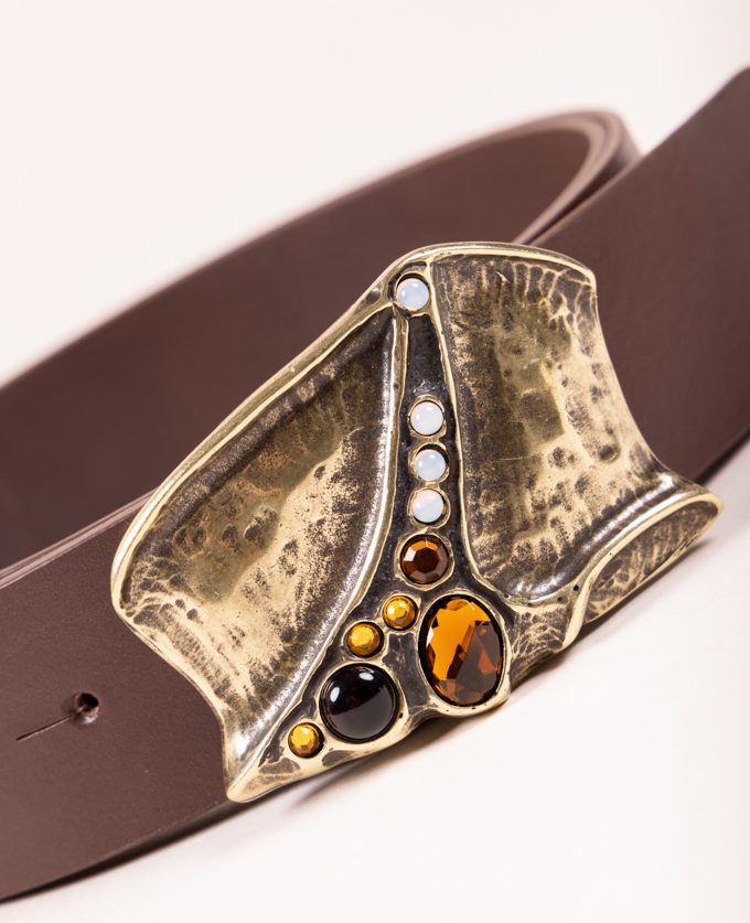 Cinturón Luxor Oro. Hebilla dorada original y elegante.