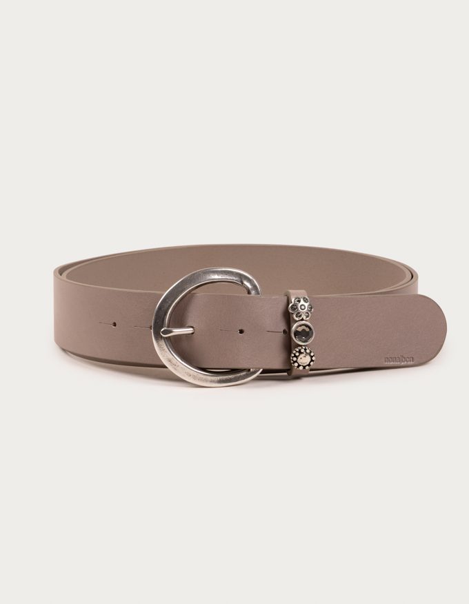 Santorini Belt. Silver buckle with a decorated loop.