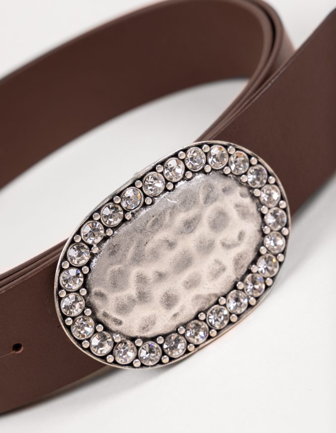 Cinturón Marilyn. Hebilla ovalada con cristales.