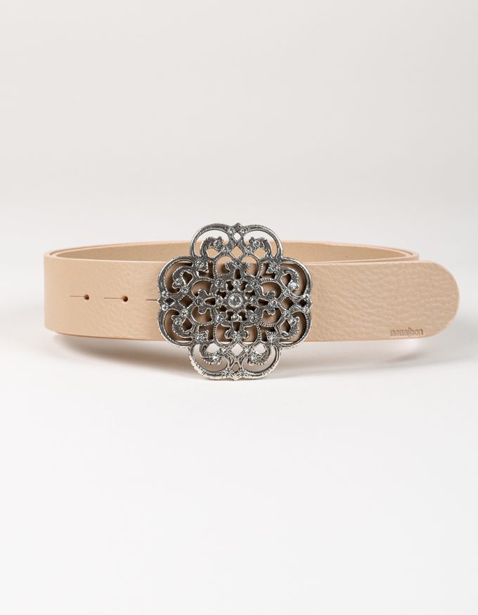 Cinturón Istambul. Hebilla en forma de flor con brillantes.